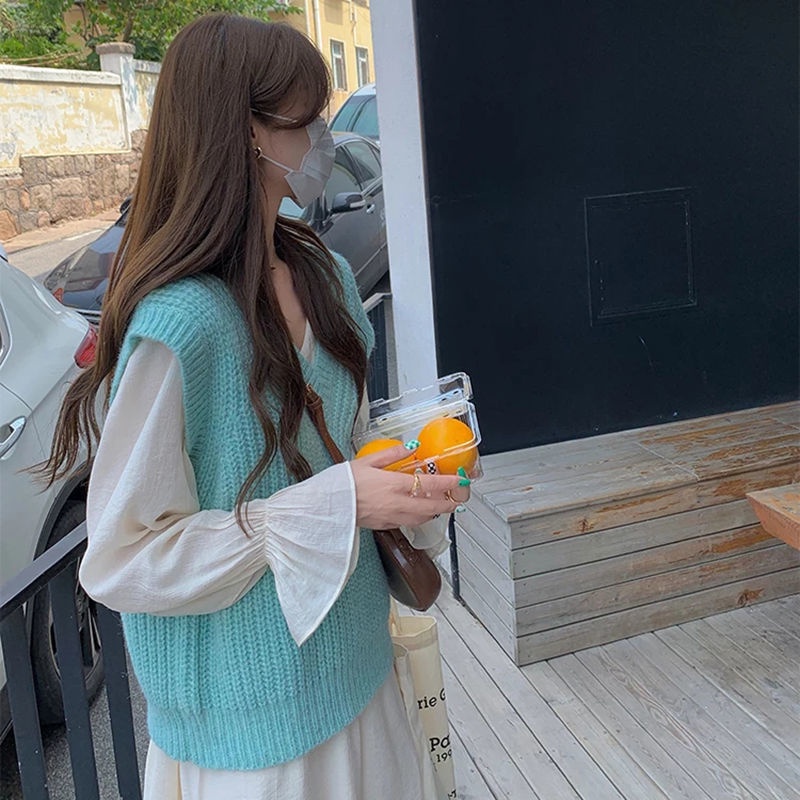 Áo Sweater Dệt Kim Cổ Chữ V Thời Trang Mùa Thu Cho Nữ 77