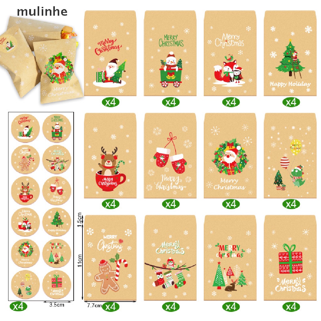 Set 48 Túi Giấy Đựng Bánh Kẹo Giáng Sinh