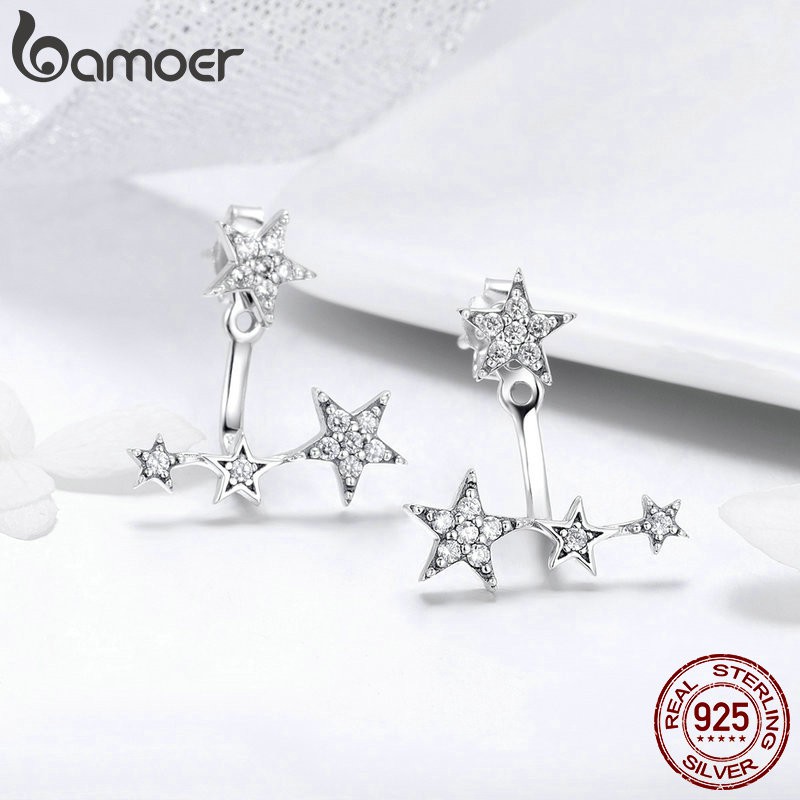 Khuyên Tai Đinh Tán Bamoer Bạc Sterling 925 Thật Dành Cho Bạn Nữ