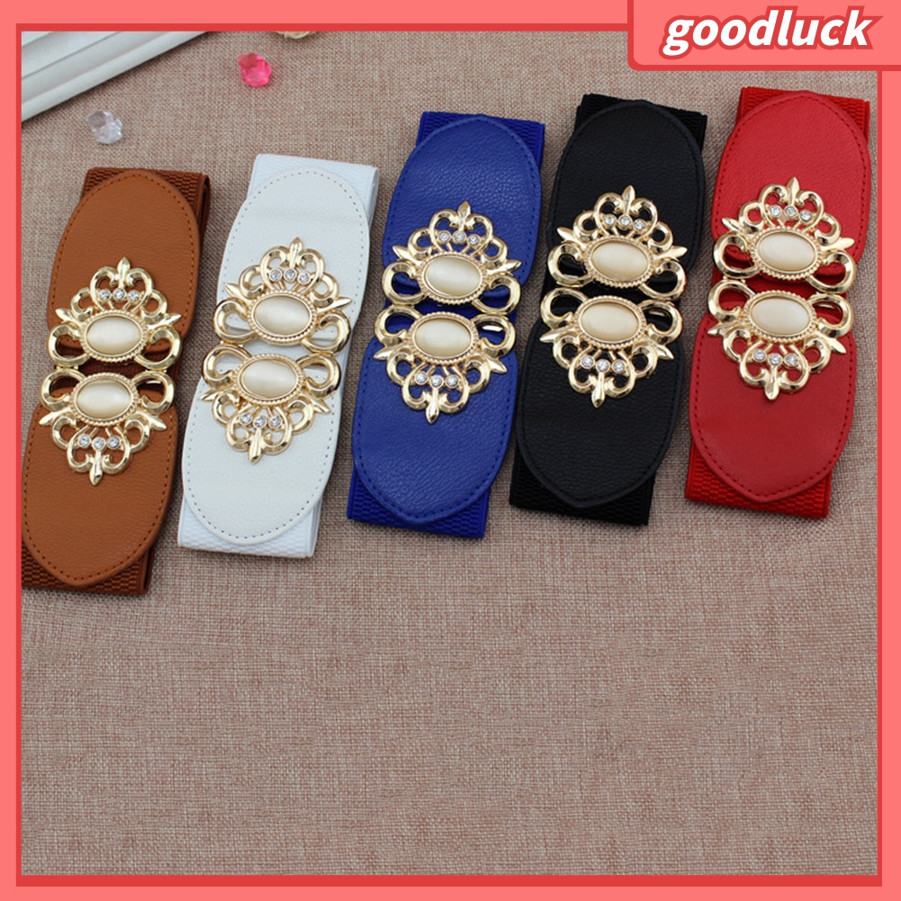 Thắt Lưng Co Giãn Đính Đá Opal Giả Thời Trang Cho Nữ