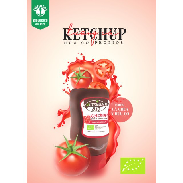 Tương cà Ketchup hữu cơ 310g IL Nutrimento Organic Ketchup