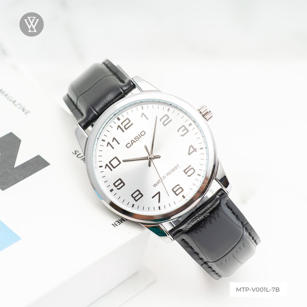 Đồng Hồ Quartz Nam Casio WATCHSTORE MTP-V001L-7BUDF Thiết Kế Kính Khoáng 38mm, Dây Đeo Da Và Vỏ Thép Không Gỉ Cao Cấp