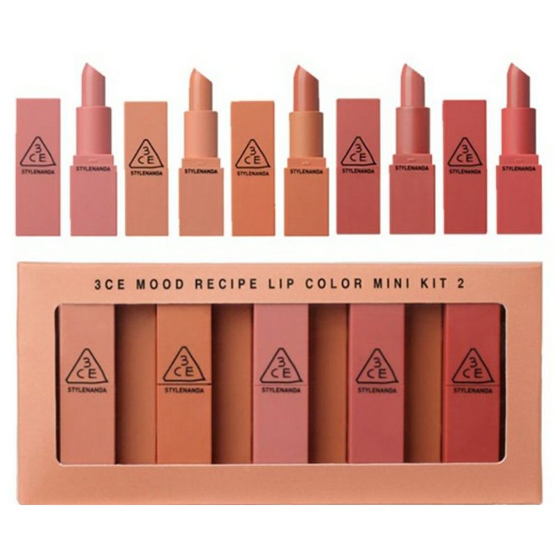 [Chính hãng]Set 5 Thỏi Son Lì 3CE Mood Recipe Lip Color Mini Kit