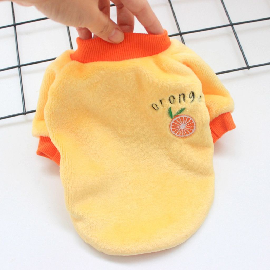 Áo len giữ ấm mềm mại in hình trái cây nhiều kích thước cho thú cưng