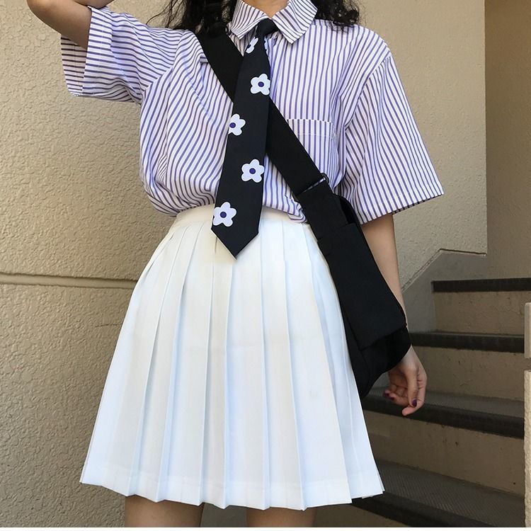 Chân Váy Xếp Ly JK Plain Uniforms Pleated Skirts Korean High Waist Pleated Skirt Slim