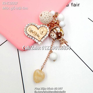 KHC0007 - Móc gỗ trái tim - Phụ kiện Trang trí Điện thoại