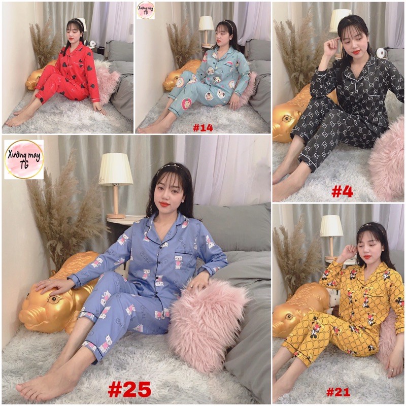 [Mẫu mới] Bộ ngủ áo dài quần dài đẹp/ pijama bộ nữ