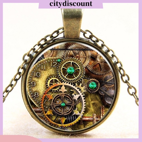 Dây chuyền mặt đồng hồ unisex phong cách retro
