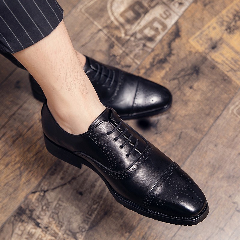 Giày Da oxford Không Ủi Phong Cách Công Sở Cho Nam size 45 46 47 48