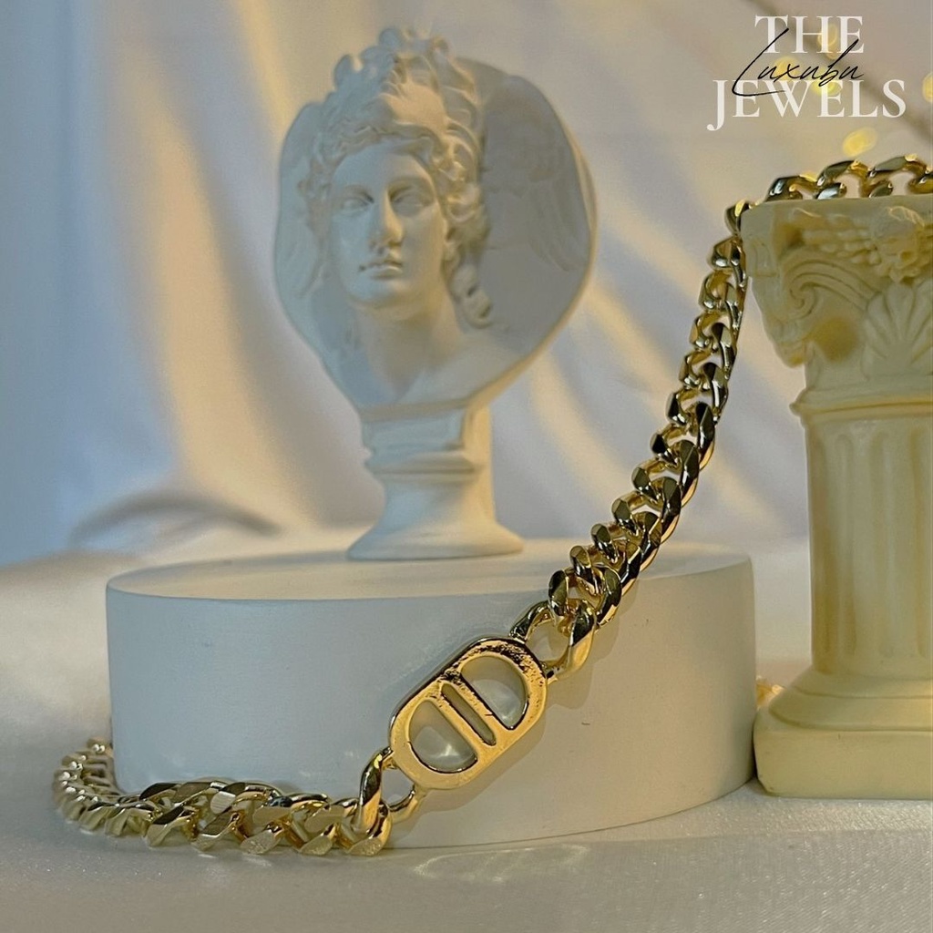Dây Chuyền Mắc Xích Titan Mạ Vàng Cá Tính Dành Cho Nam Và Nữ. The Luxubu Jewels