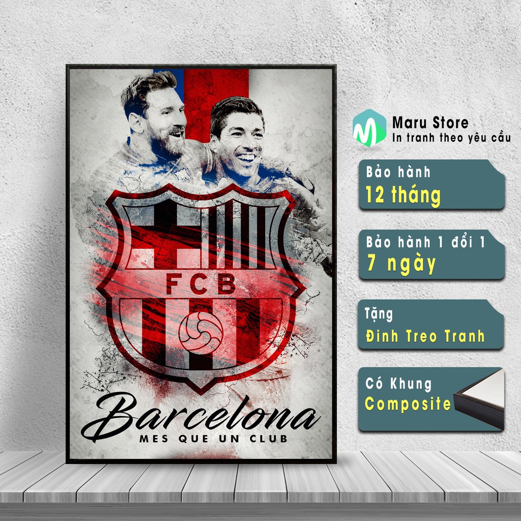Tranh Treo Tường Barcelona, Suarez và Messi, Siêu Chất