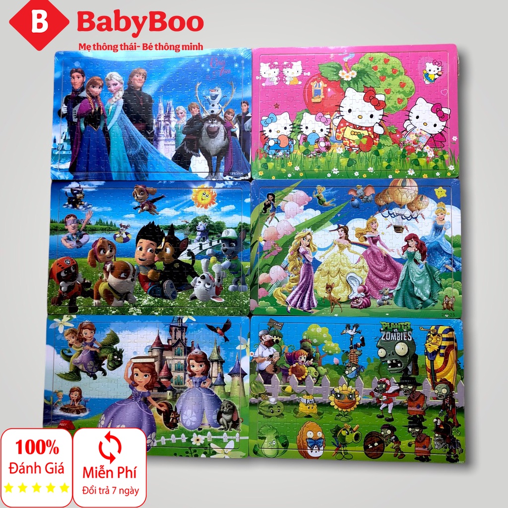 Tranh ghép hình 200 mảnh nhiều chủ đề (Được chọn mẫu) - Bộ xếp hình gỗ, Tranh ghép hình cho bé