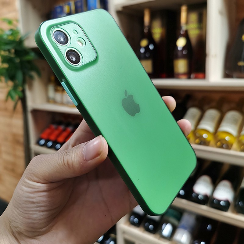 Ốp điện thoại trong suốt màu trơn nhám cho iPhone 12 11 Pro Xs Max 6 6S 7 8 Plus X XR