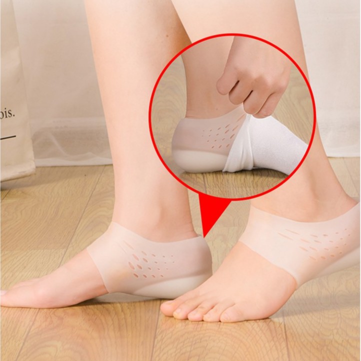 Lót giày silicon Unisex tăng chiều cao bằng đệm gót chân tăng 3-5cm