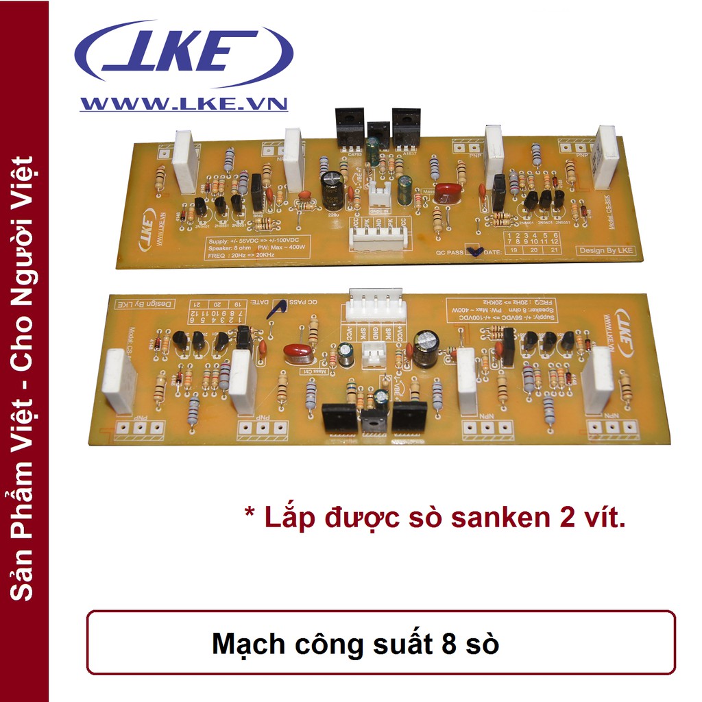 mạch công suất ampli 8 sò dùng nhôm cánh