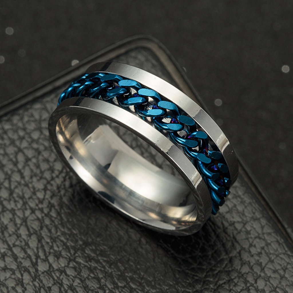 Nhẫn thép không gỉ phối xích sành điệu dành cho nam