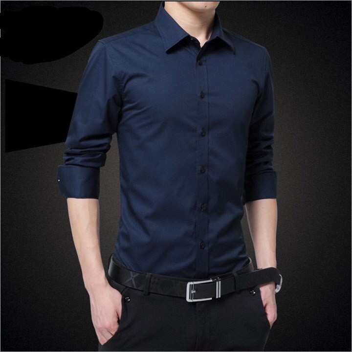 Áo Sơ Mi Tay Dài Trơn Unisex Cho Nam Vải Lụa Hàn Đẹp Và Thoáng Mát | BigBuy360 - bigbuy360.vn