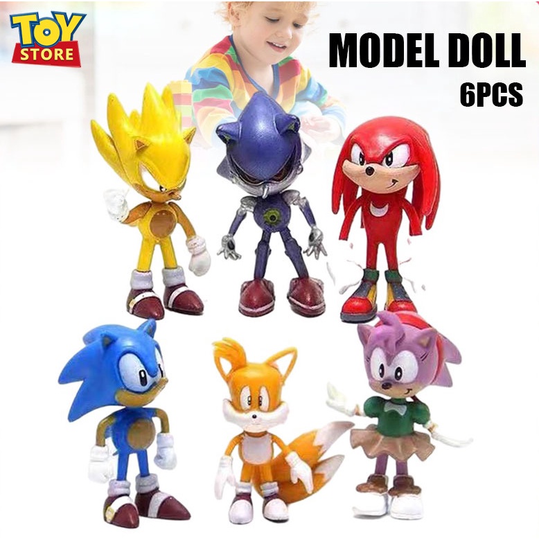 Bộ 6 Nhân Vật Hoạt Hình Sonic Trang Trí Bàn Làm Việc