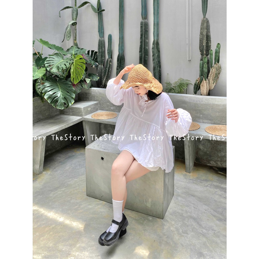 [STR] [ẢNH THẬT SHOP CHỤP] Áo babydoll cột nơ A1910