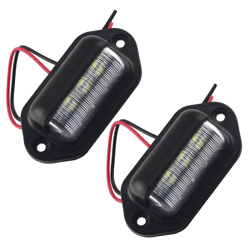 Bộ 2 Đèn LED 6 Bóng 12-24V Gắn Biển Số Xe Hơi Xe Tải SUV RV