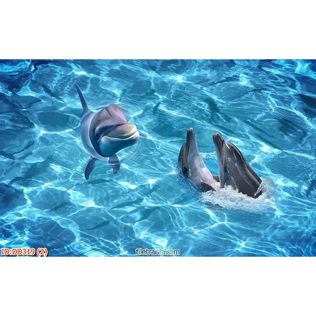 Tranh dán tường 3D biển đại dương, tranh thế giới dưới đại dương