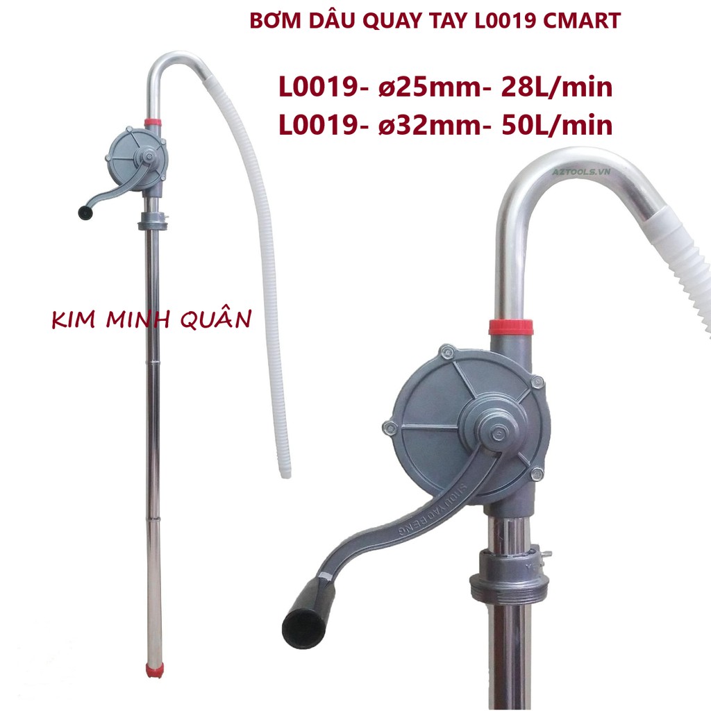 Bơm Dầu Quay Tay Hợp Kim Nhôm ø25mm, ø32mm L0019 CMART