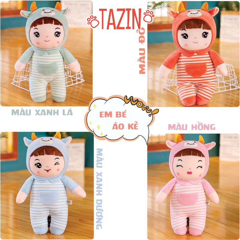 Búp bê em bé gái cute đáng yêu, búp bê nhồi bông cho bé cao cấp Tazin