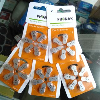 Combo 6 viên pin Phonak +13 Đức dùng trong máy trợ thính