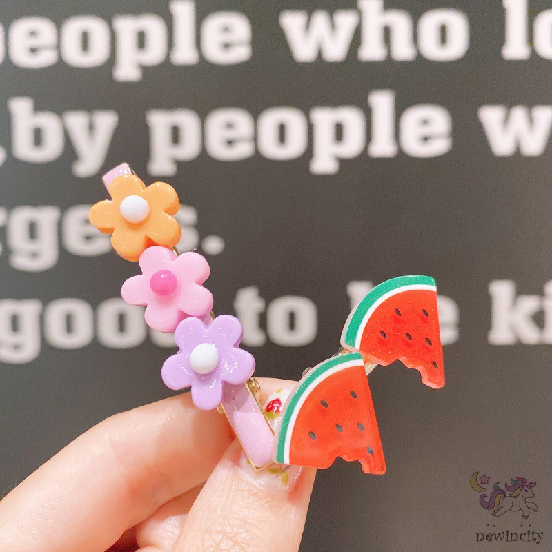 Set 2 Kẹp Tóc Màu Cầu Vồng Phong Cách Hàn Quốc Cho Bé Gái