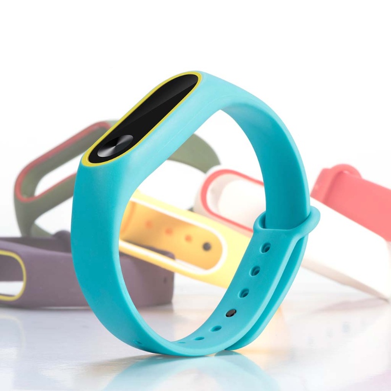 Dây Đeo Silicone Hai Màu Cho Đồng Hồ Thông Minh MI Band 2