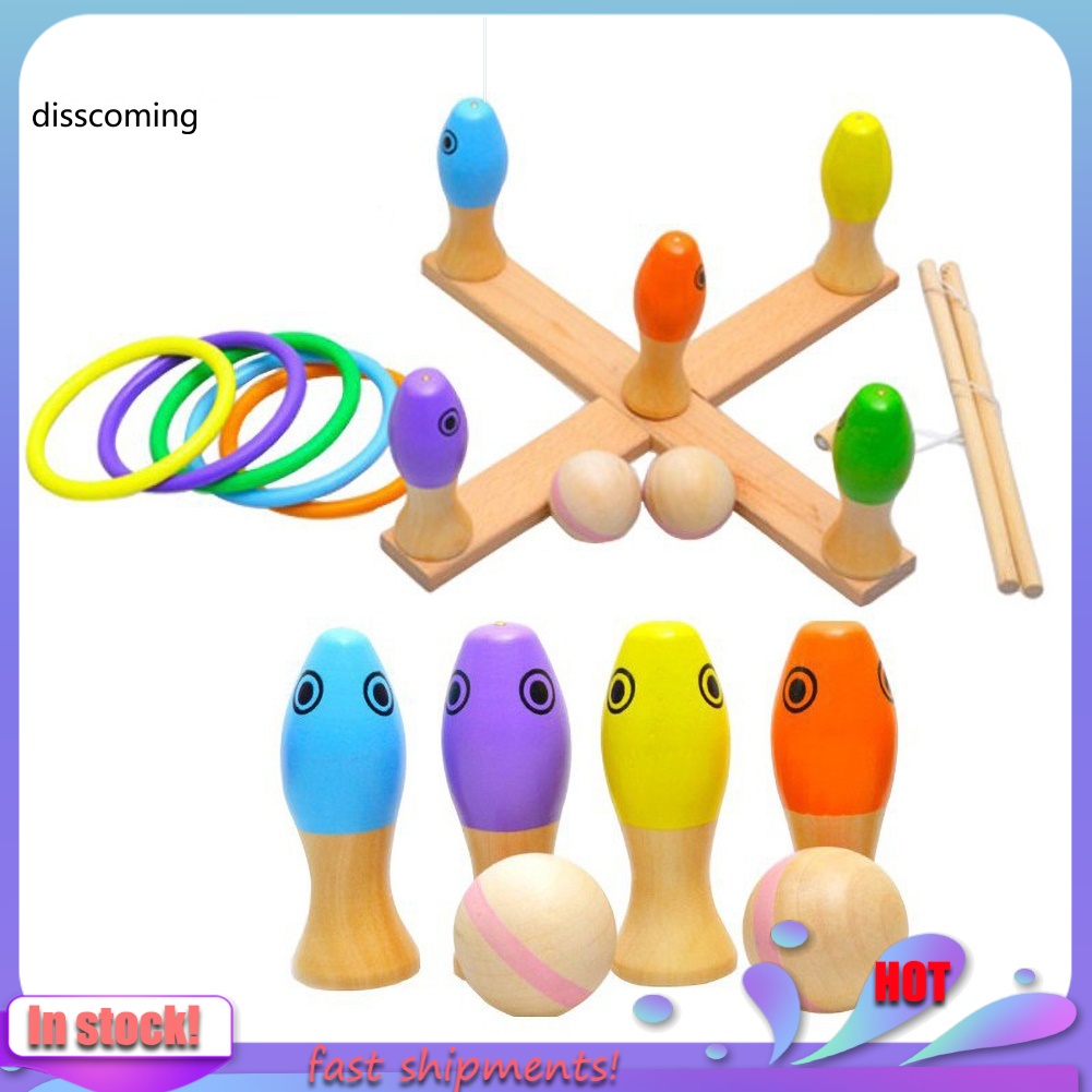 Bộ đồ chơi bowling 3 trong 1 bằng gỗ dành cho trẻ em