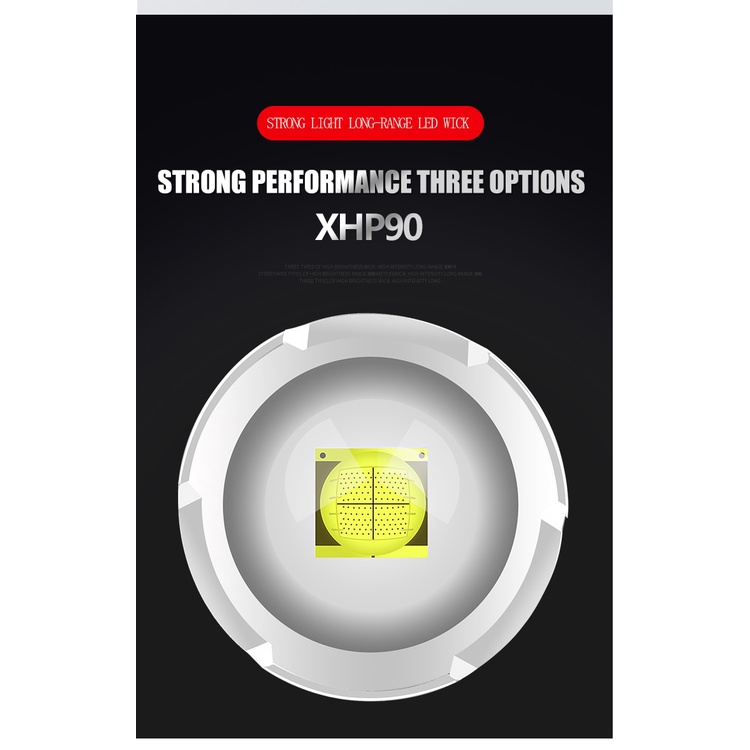 Đèn pin Xhp90.2 Xhp50 siêu sáng cổng sạc USB