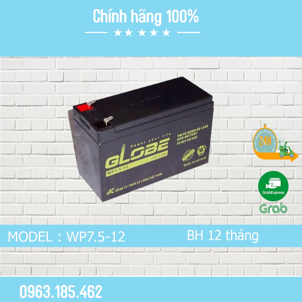 Bình acquy 12V 7,5Ah - Acquy cửa cuốn , acquy UPS, Acquy oto trẻ em