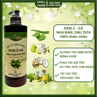 Dầu Xả Tóc, Ủ Tóc Nha Đam Dầu Dừa  Huna HomeDưỡng Tóc Mềm Mượt Tóc, Kích Mọc Tóc, Giảm Gãy Rụng, Chẻ Ngọn 250Ml, 500Ml