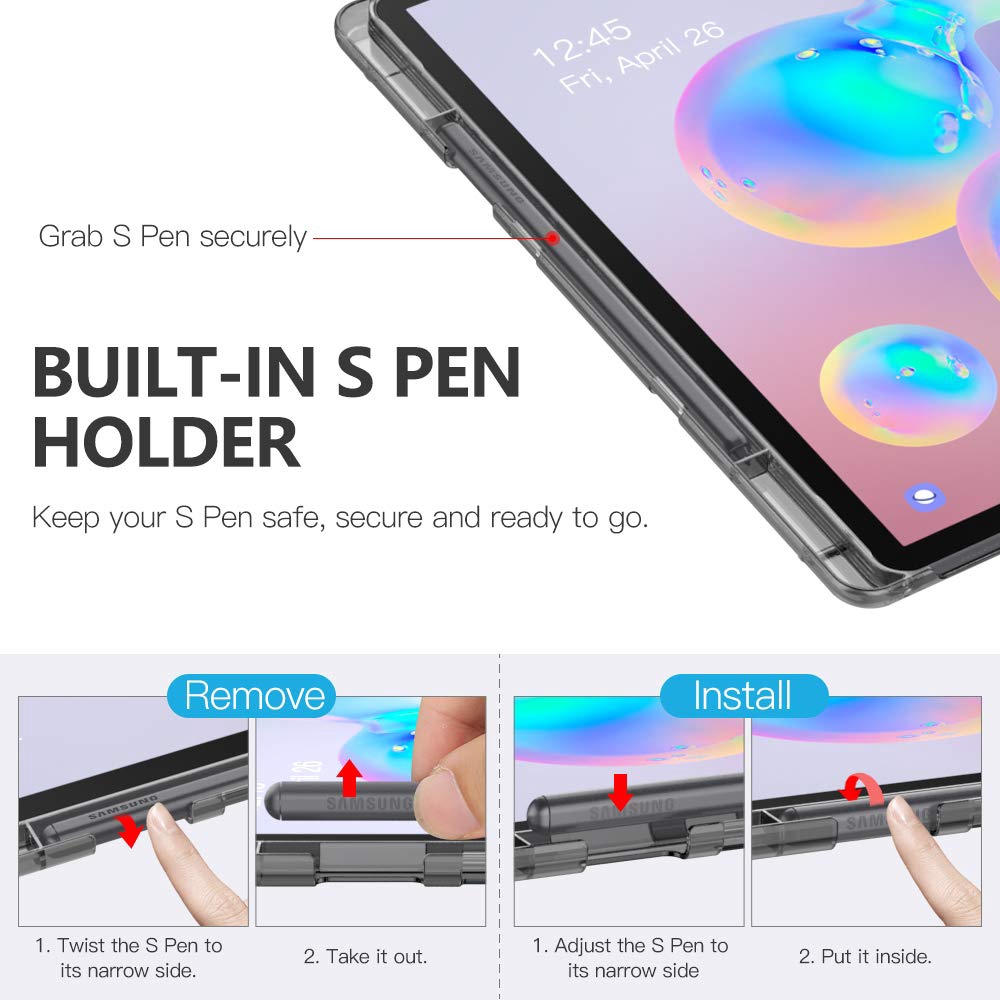 Bao Da Máy Tính Bảng Nắp Gập Ba Khúc Thông Minh Siêu Mỏng Kèm Giá Đỡ Cho Samsung Galaxy Tab S6 10.5 2019 SM-T860/T865