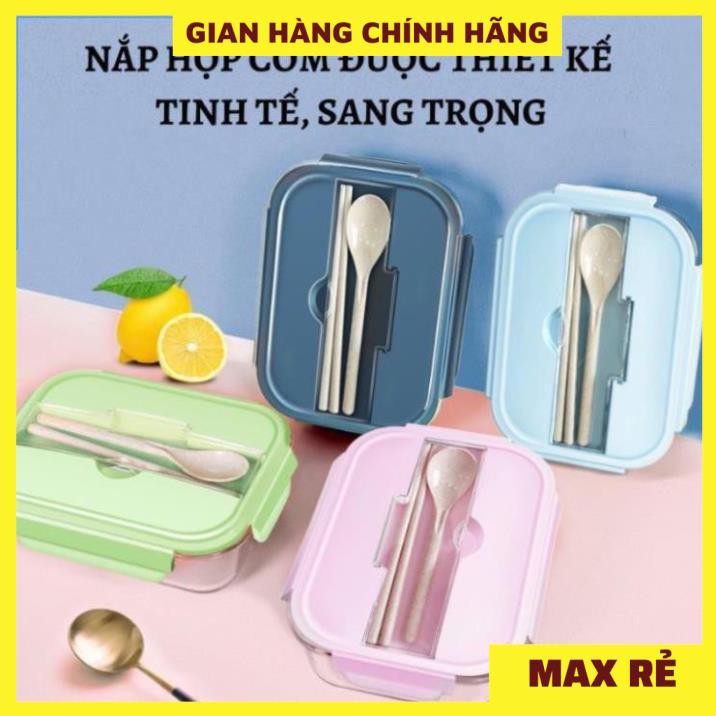 [Tặng Kèm Túi + Đũa Thìa] Hộp cơm thủy tinh 3 ngăn - Hộp Cơm Văn Phòng - Hộp Đựng Thức Ăn