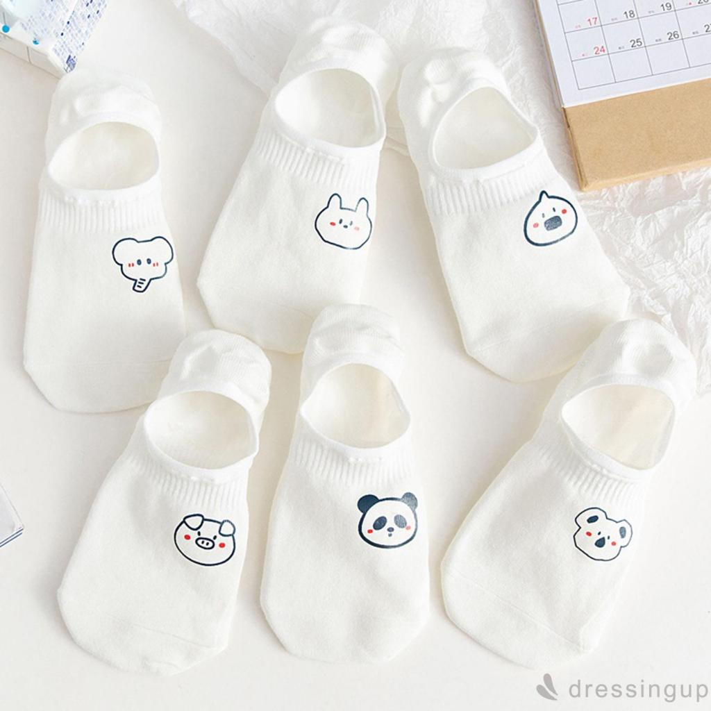 Tất ngắn ngang mắt cá chân in họa tiết hoạt hình đáng yêu chống trượt tiện dụng cho nữ