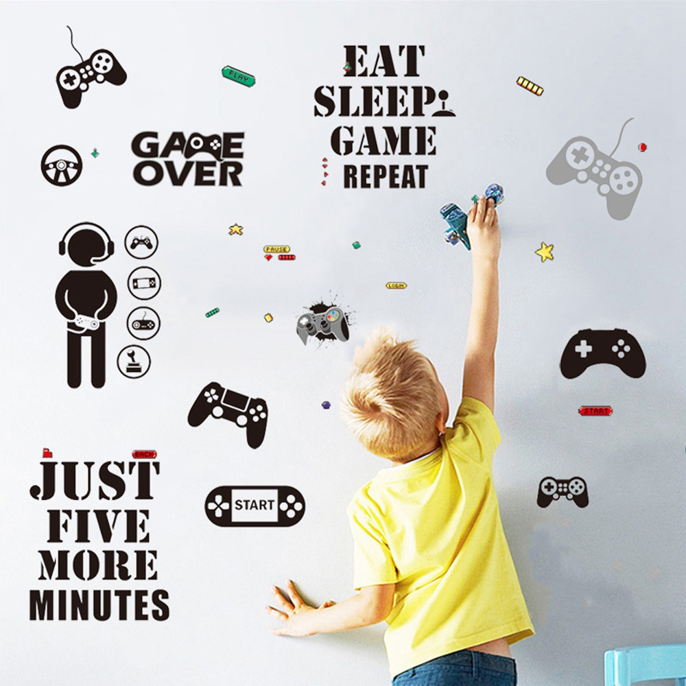 Sticker Dán Tường Họa Tiết Máy Chơi Game Bắt Mắt Sành Điệu