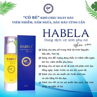 Dung Dịch Vệ Sinh Phụ Nữ Habela tinh chất Nhân Sâm Làm sạch , làm hồng se Khít vùng kín HaBeLa 80ML