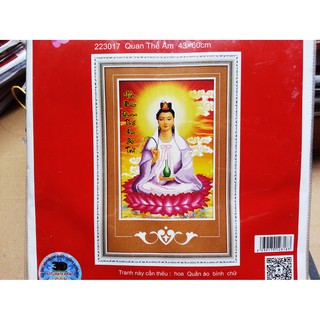 Tranh thêu chữ thập mẹ quan âm 223017