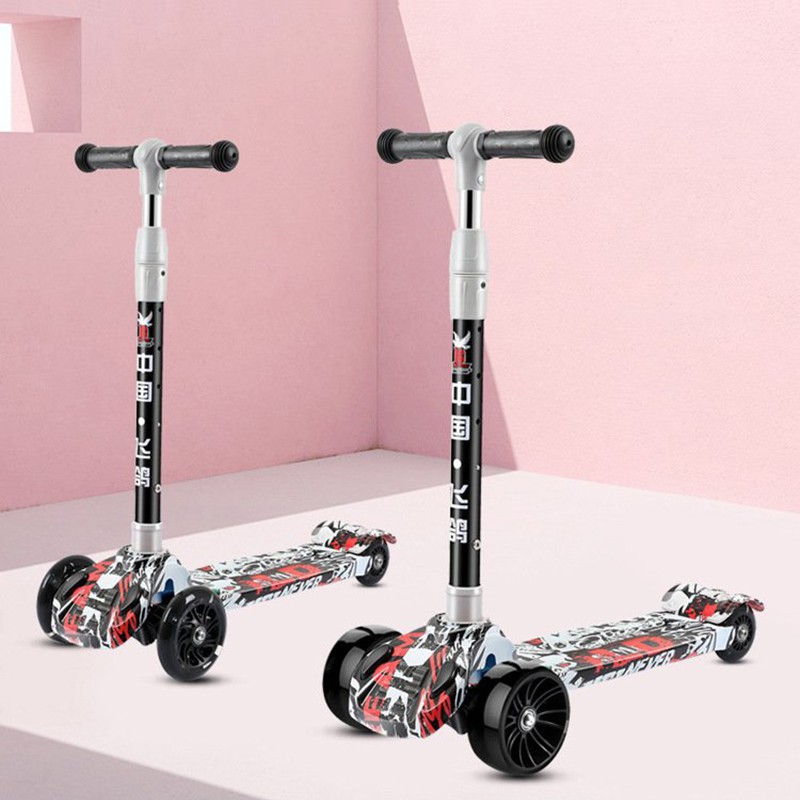 Xe trượt Scooter gấp cho trẻ em 2-6-12 tuổi Xe đạp trẻ em nam và nữ Xe trượt Scooter bốn bánh một chân Trẻ em