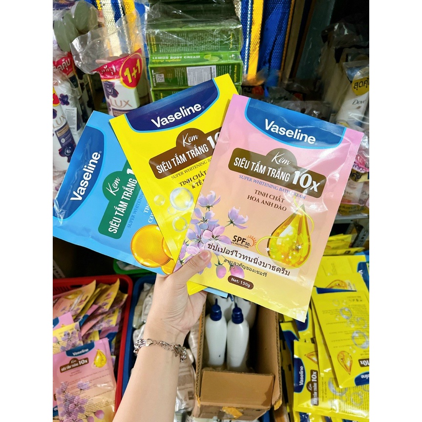 Combo Siêu Kích Trắng va2 tắm trắng  Vaselin - Thái Lan,shop về 3 màu nè