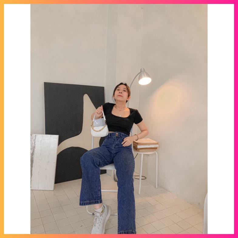 Áo Basic Croptop cổ U, Áo crotop thun body hack eo - MOONMY | BigBuy360 - bigbuy360.vn