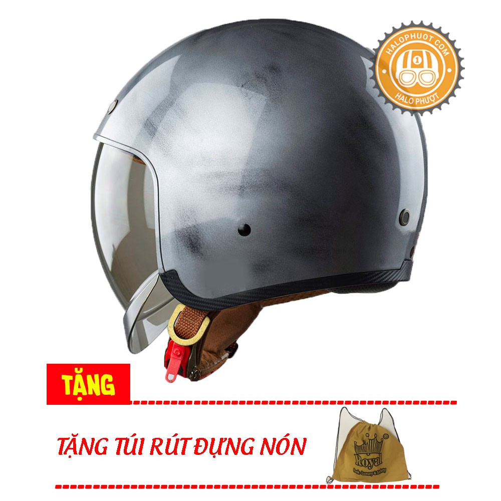 Nón bảo hiểm 3/4 kính âm Royal M139 Tem (tặng balo rút)