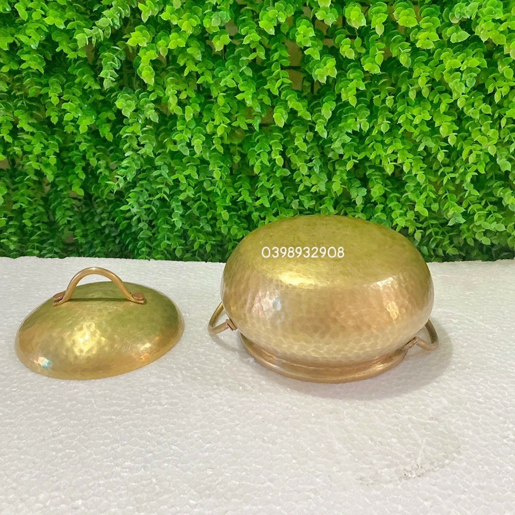 NỒI ĐỒNG 16 x 17 x 14 cm nặng 600 gr  CHẤT LIỆU BẰNG ĐỒNG 100%