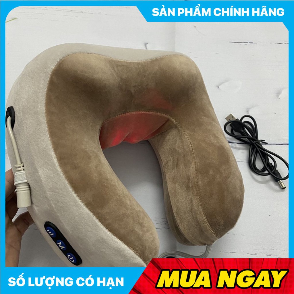 Gối massage cổ vai gáy U-shaped cao cấp ❤️FREESHIP❤️ Gối massage Hồng Ngoại