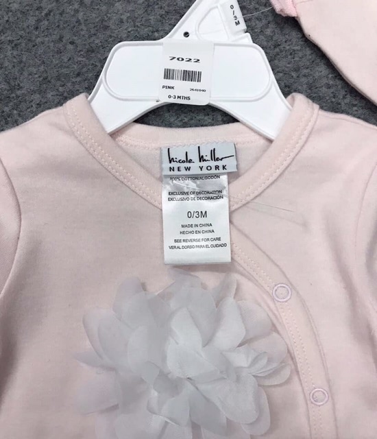 Sét Body Bé Gái Kèm Mũ Hồng Baby