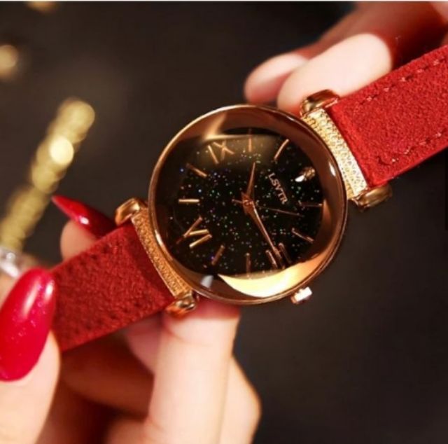 ĐỒNG HỒ NỮ LSVTR-TWAR DÂY DA MẶT KIM TUYẾN FULLBOX