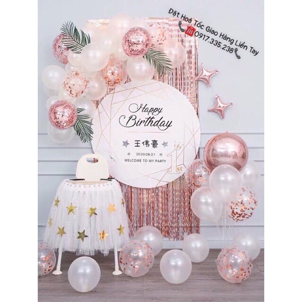 Set Bóng Kèm Backrop Thiết kế Tên Sinh Nhật Hàn Quốc Người lớn hoặc trẻ em điều thích hợp hết nhen cưng lắm luôn