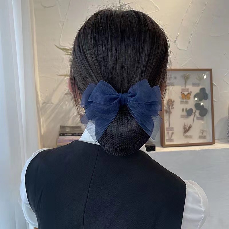 Kẹp Tóc Vải Lưới Lụa Họa Tiết Hoa Phong Cách Hàn Quốc Cho Nữ